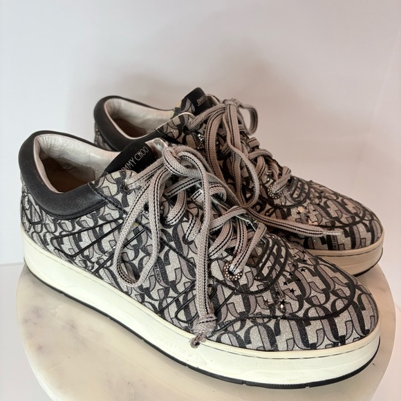 Jimmy Choo Monochrome Patterned Sneakers - Picture 3 of 15